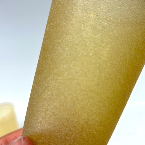 Vintage set of 5 amber frosted footed  tumblers with gold rimming - Picture 7 of 7